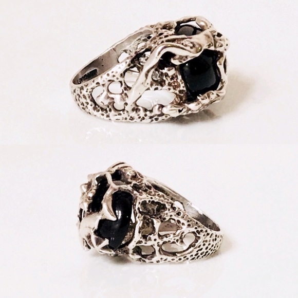 Sterling Nude Figures Brutalist Organic Art Ring - Picture 2 of 7